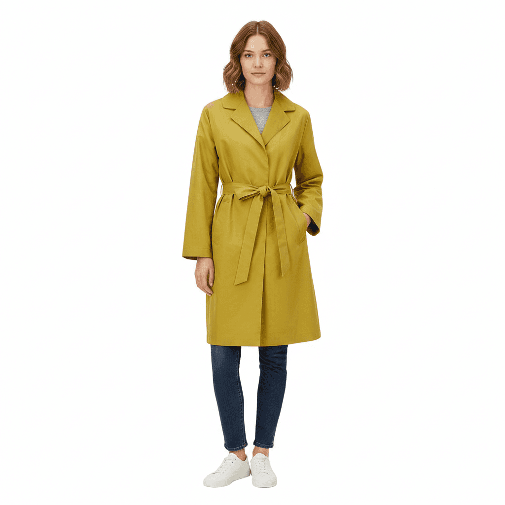 "Солнечный" тренч женский – Классический весенний плащ для яркого образа. Элегантный и стильный тренчкот на весну и осень.